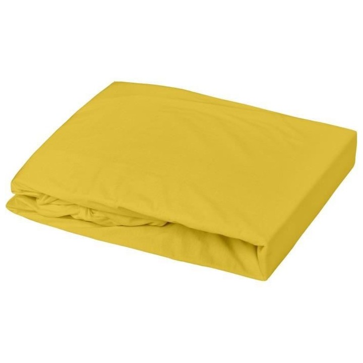 DOMIVA Drap housse Uni - Jersey - oeko-Tex - Curry - 60 x 120 cm