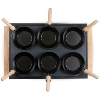 Wok et plaque de cuisson 6 crepes DOMO - Appareil 2 en 1 - 6 personnes