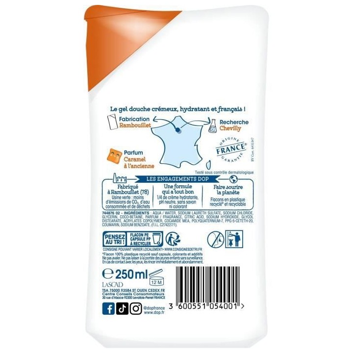 Creme de douche DOP Douceurs d'enfance - Parfum caramel a l'ancienne -