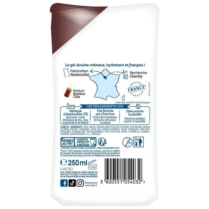 Creme de douche DOP Douceurs d'enfance - Parfum bonbon cola - 250 ml