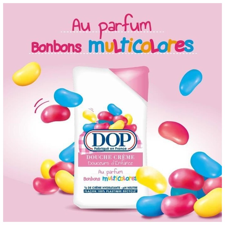 DOP Douceurs d'Enfance Gel douche creme au parfum bonbons multicolores