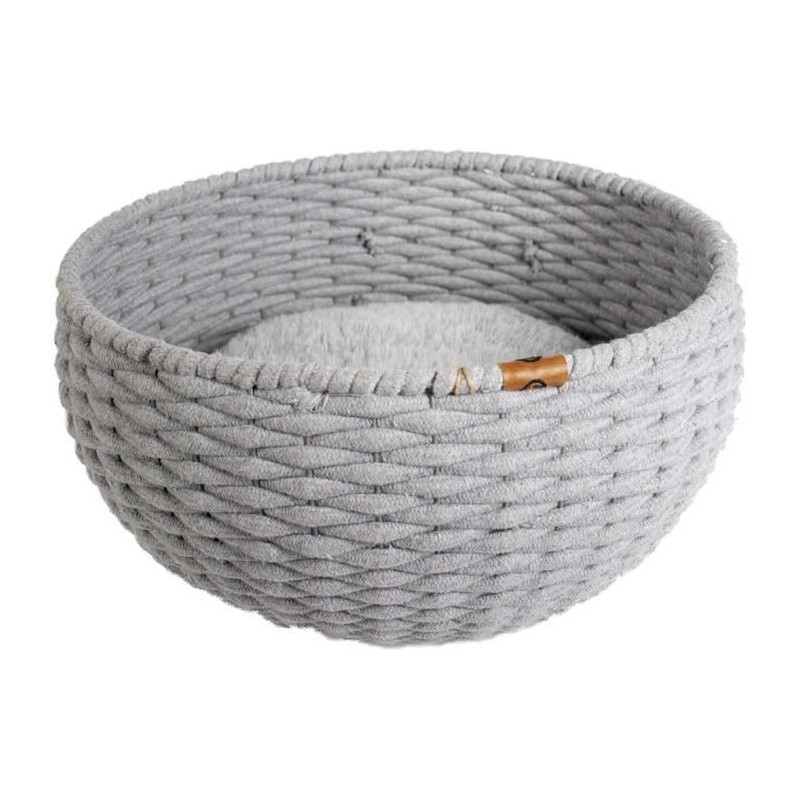 EUROPET BERNINA Panier Oyster ronde en corde coton Duvo+ - Gris - Pour chat