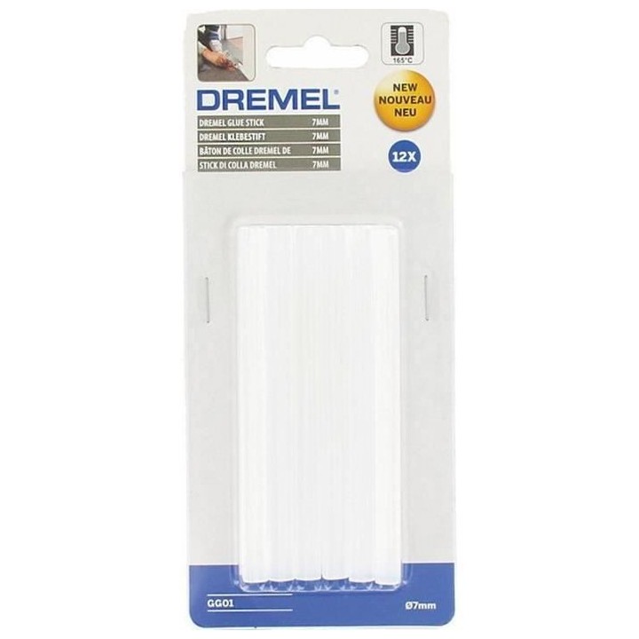 DREMEL 12 bâtons de colle universelle 7mm 165°C
