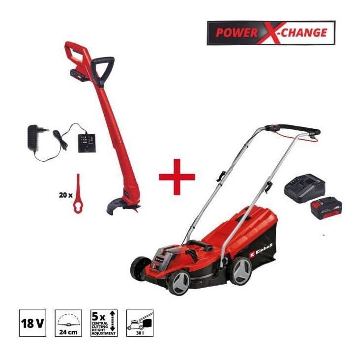 Pack Tondeuse a gazon GE-CM 18/33 (1x4,0AH) + Coupe Bordure CI-CT 18/2