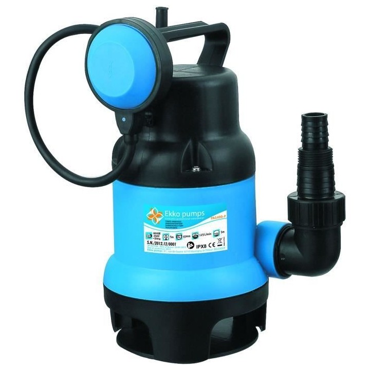 EKKO PUMPS Pompe vide-caves pour eaux chargées 400 W