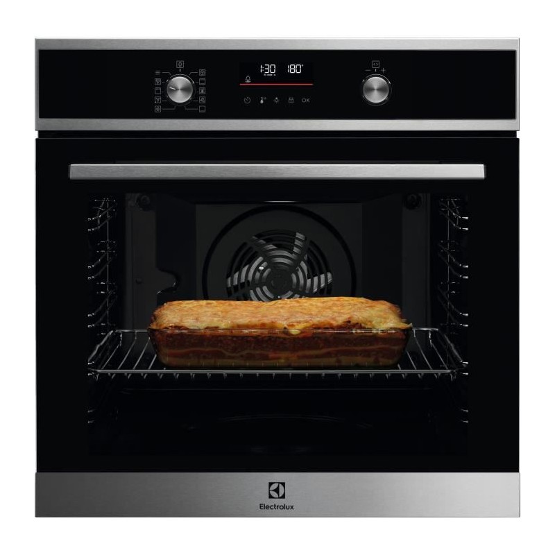 Four multifonction encastrable - pyrolyse - chaleur tournante pulsée ELECTROLUX - EOF6P46X0 - Inox - Porte froide - l67 X L63,5