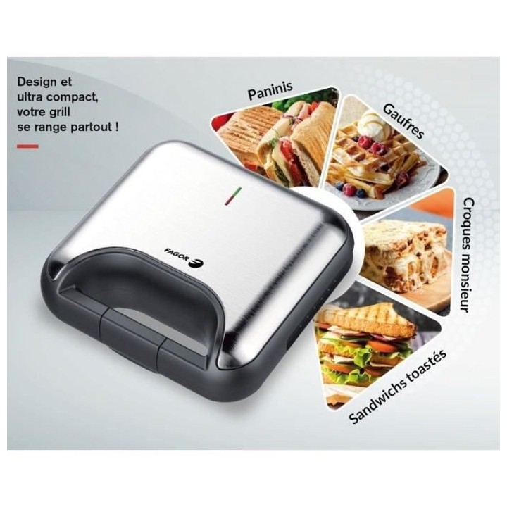 Gaufrier Multifonction FAGOR - Plaque amovible 3 en 1 - Gauffre - Sand