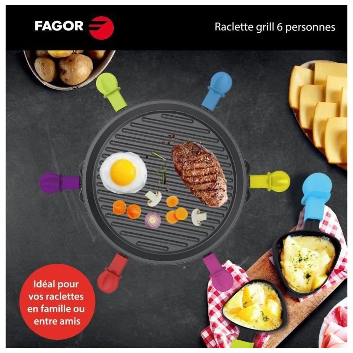 FAGOR - Raclette FG830 6 personnes, Fonction grill
