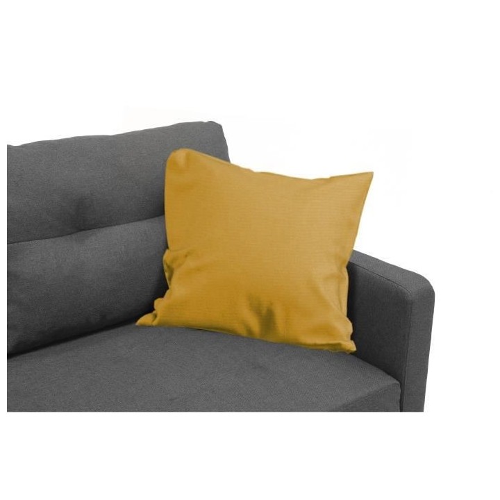 Canapé d'angle fixe réversible FALSLEV - Tissu gris + 2 coussins jau