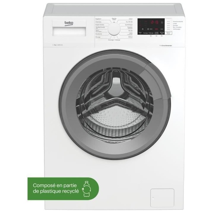 Lave-linge hublot BEKO WUV9212XSW - 9 kg - Induction - L60cm - 1200 tr