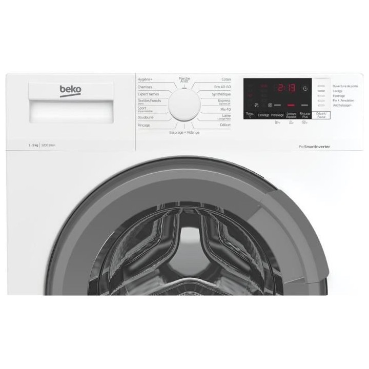 Lave-linge hublot BEKO WUV9212XSW - 9 kg - Induction - L60cm - 1200 tr