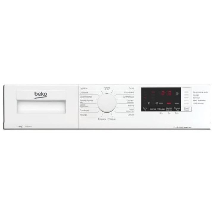 Lave-linge hublot BEKO WUV9212XSW - 9 kg - Induction - L60cm - 1200 tr