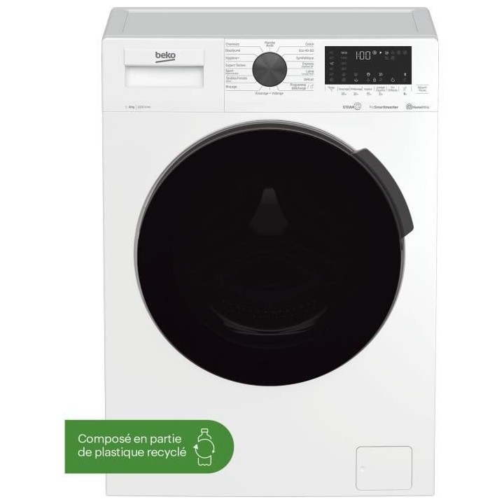 Lave-linge hublot BEKO WUE8626XBWST - 8 kg - Induction - L60cm - 1200