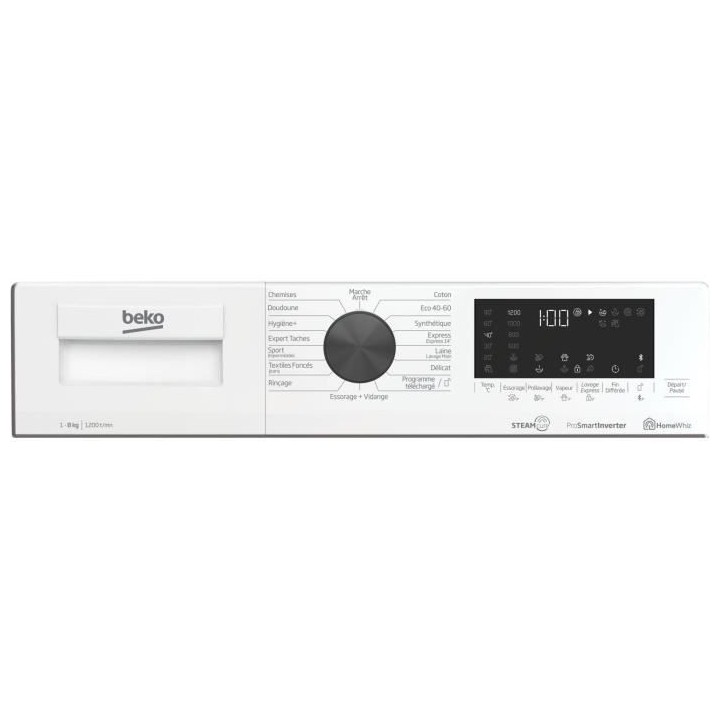 Lave-linge hublot BEKO WUE8626XBWST - 8 kg - Induction - L60cm - 1200