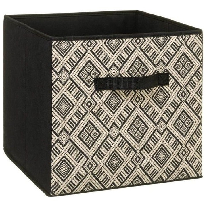 Boîte de rangement/tiroir pour meuble en tissu 31x31 cm - Ethnique