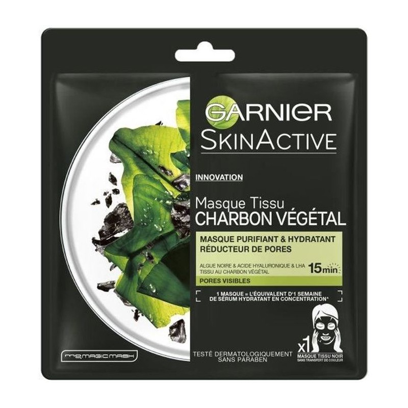 Masque Tissu Charbon Végétal Skinactive GARNIER