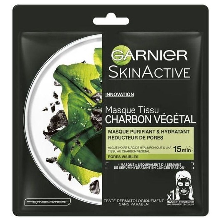 Masque Tissu Charbon Végétal Skinactive GARNIER