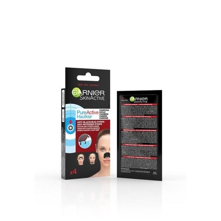 Patchs Anti-Points Noirs PureActive GARNIER - Charbon 4 unités