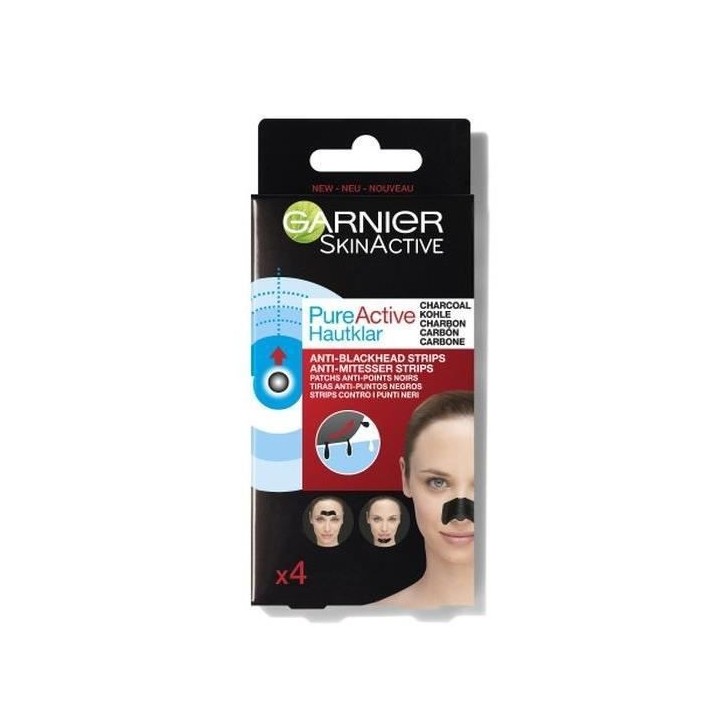 Patchs Anti-Points Noirs PureActive GARNIER - Charbon 4 unités