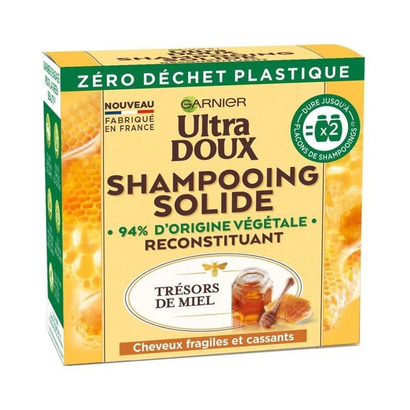 Shampooing Solide Reconstituant Ultra Doux GARNIER - Miel - 60 g