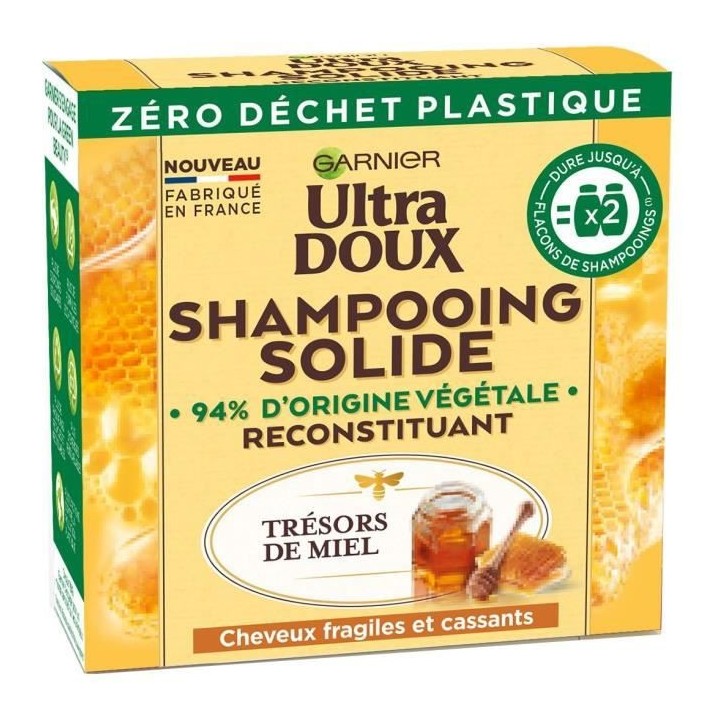 Shampooing Solide Reconstituant Ultra Doux GARNIER - Miel - 60 g