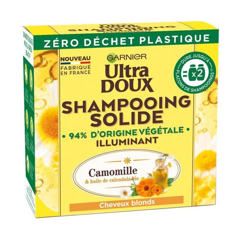 Shampooing Solide Illuminant Ultra Doux GARNIER Camomille - 60 g