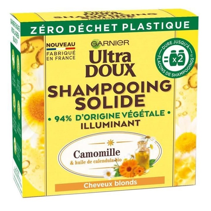 Shampooing Solide Illuminant Ultra Doux GARNIER Camomille - 60 g