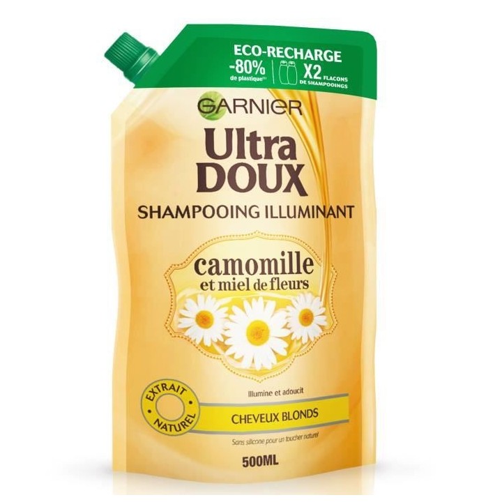 Shampooing GARNIER Ultra Doux Illuminant Cheveux Blonds Eco-Recharge d