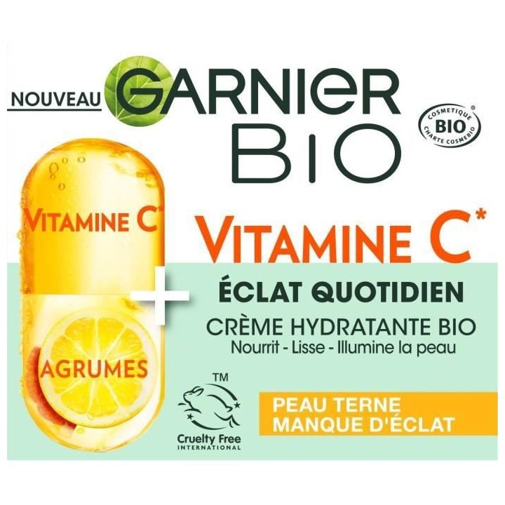 Creme hydratante GARNIER Bio Eclat quotidien Vitamine C - 50 ml