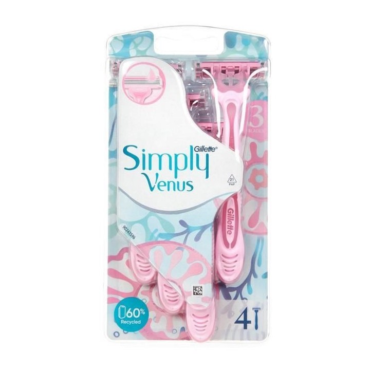 GILLETTE Rasoirs jetable Simply Venus x4
