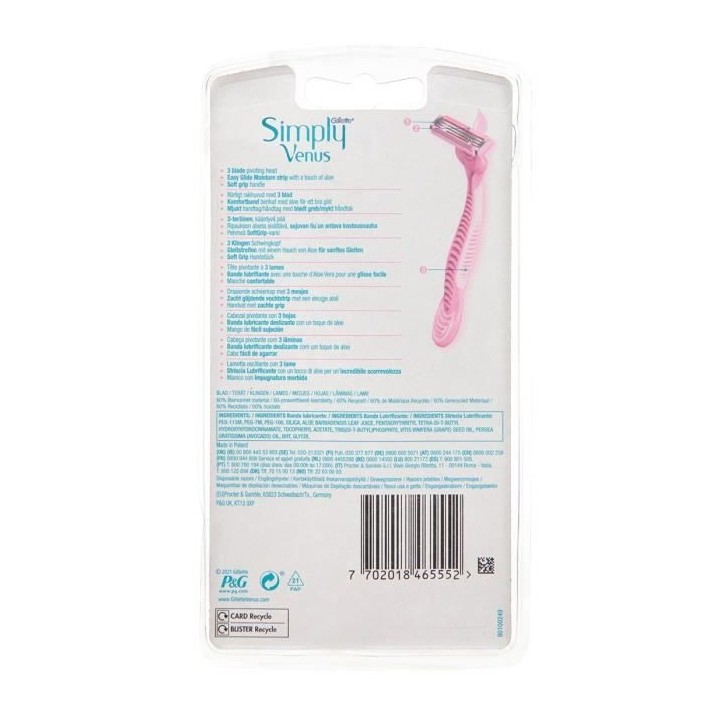GILLETTE Rasoirs jetable Simply Venus x4