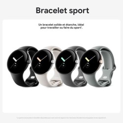 Montre connectée GOOGLE Pixel Watch - 41 mm - Argent poli Actif - Bracelet Chalk