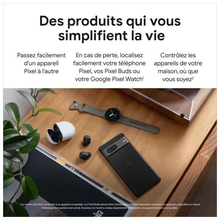 Montre connectée GOOGLE Pixel Watch - 41 mm - Argent poli Actif - Bra