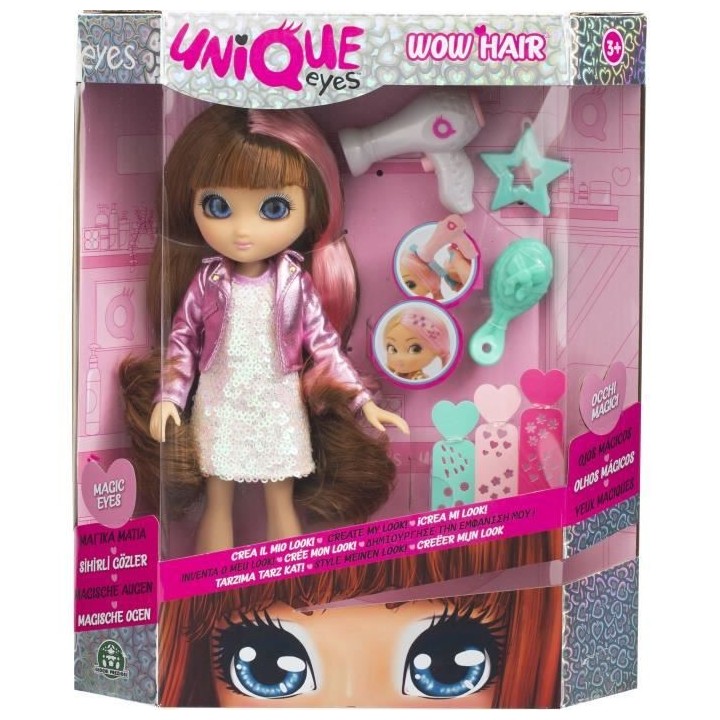 UNIQUE EYES, Poupée 25cm Sophia, regard qui te suit des yeux , avec c