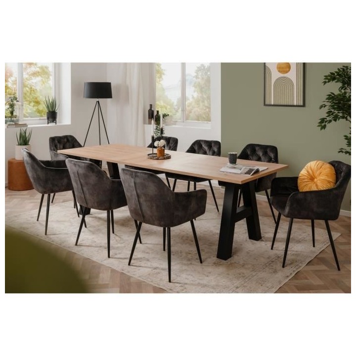 Table a manger GRANADA extensible - Style Industriel - 6/10 personnes