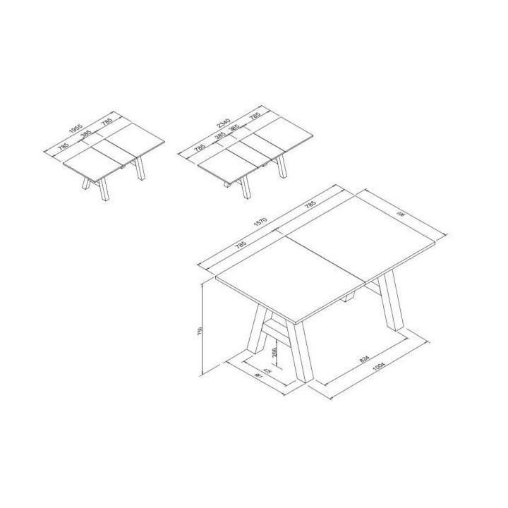 Table a manger GRANADA extensible - Style Industriel - 6/10 personnes