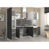 Cuisine complete PREGO - L 270 cm - Plan de travail 210 cm inclus - Gris Graphit