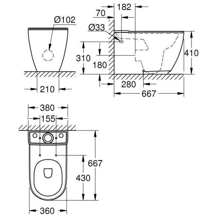 GROHE - Cuvette WC a poser