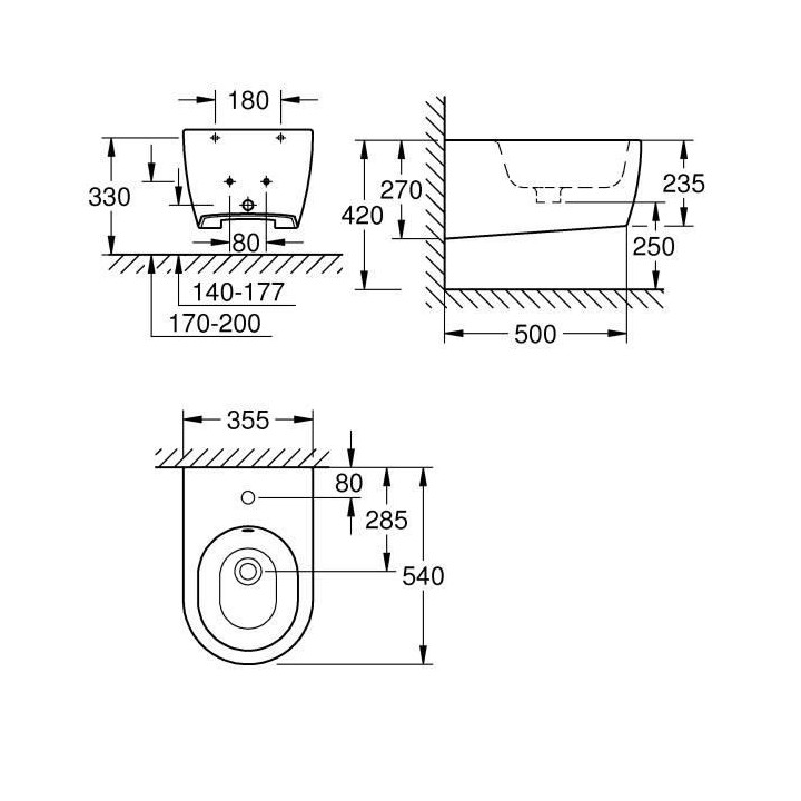 GROHE Essence Keramik PureGuard Support Mural Blanc Alpin 3957400H