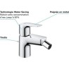 GROHE Mitigeur monocommande Bidet Start Edge, robinet avec tirette de vidage, mousseur économique d'eau, chromé, 23345001