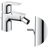 GROHE Mitigeur monocommande Bidet Start Edge, robinet avec tirette de vidage, mousseur économique d'eau, chromé, 23345001