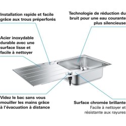 Evier - en acier inoxydable - inox - GROHE