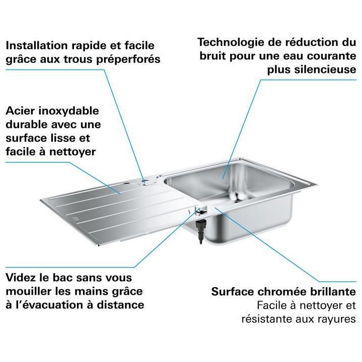 Evier - en acier inoxydable - inox - GROHE
