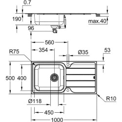 Evier - en acier inoxydable - inox - GROHE