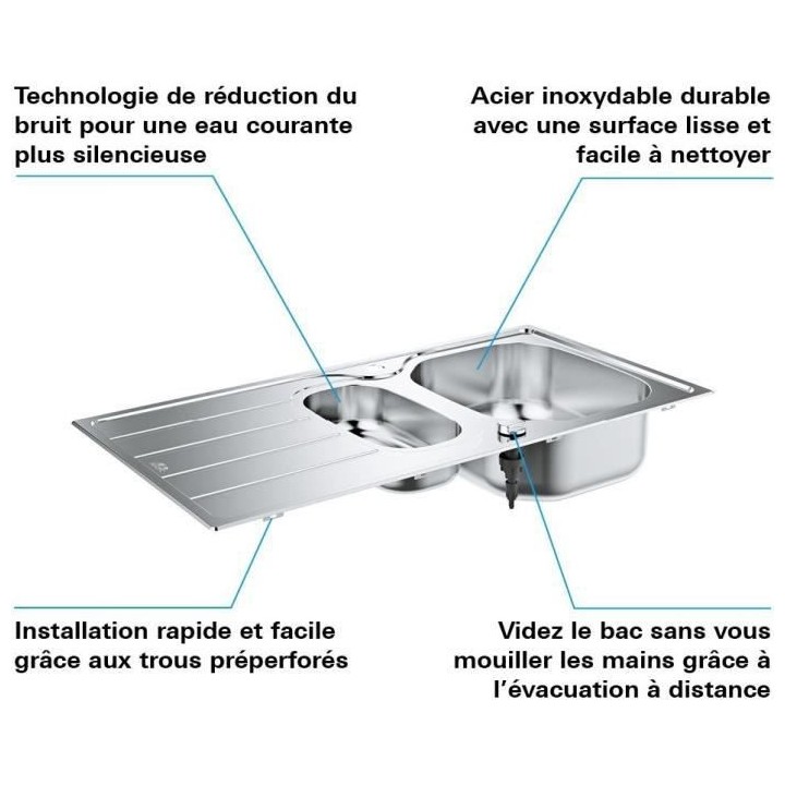 Evier en acier inoxydable - inox - GROHE