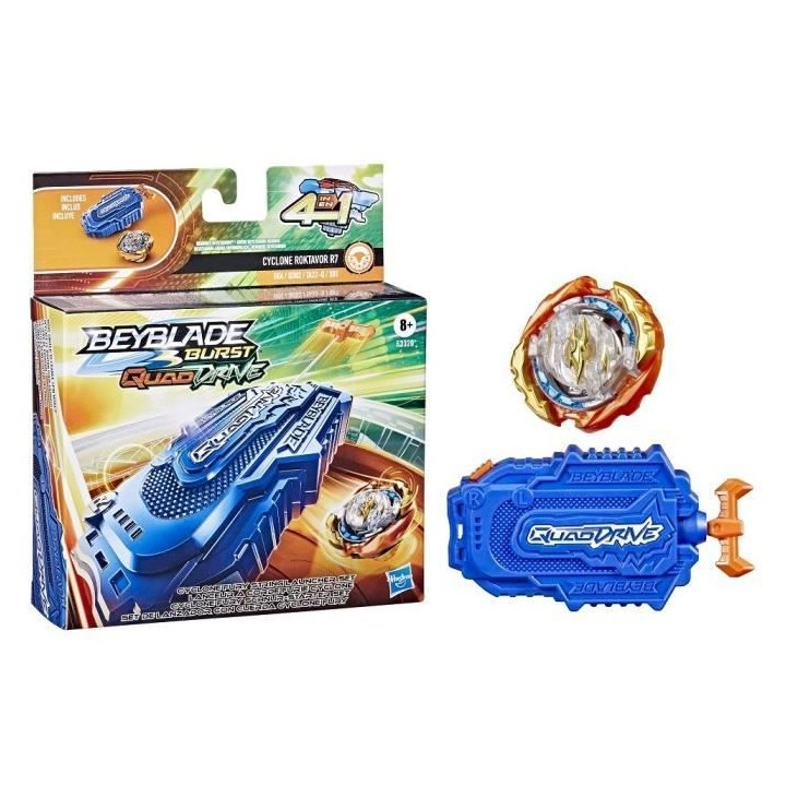 BEYBLADE - QuadDrive - Lanceur a corde Cyclone Fury et toupie
