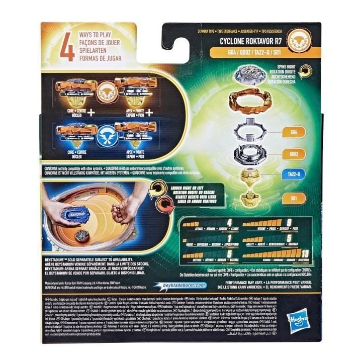 BEYBLADE - QuadDrive - Lanceur a corde Cyclone Fury et toupie