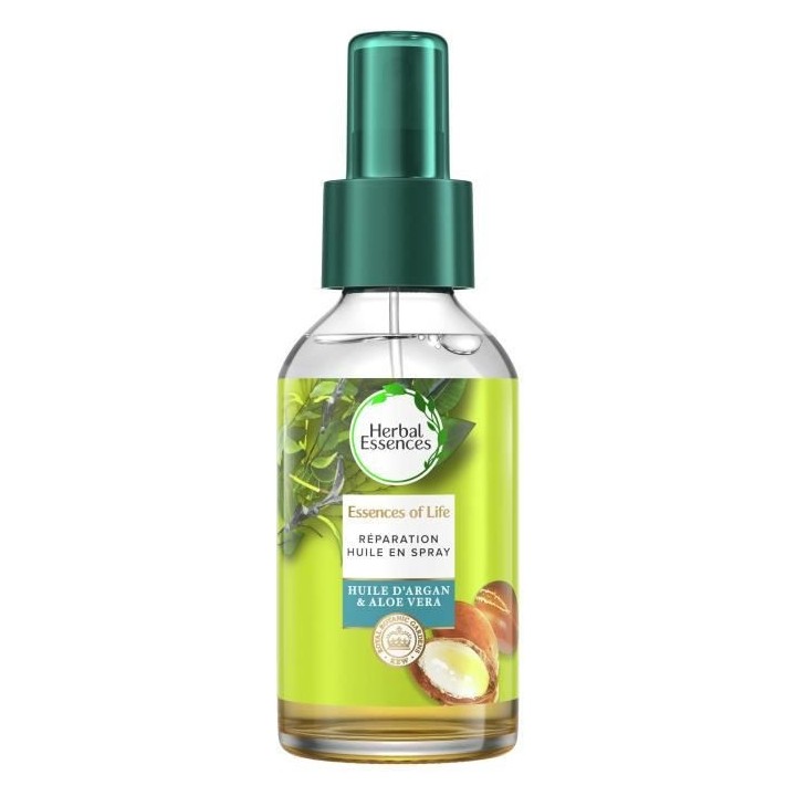 HERBAL ESSENCES Réparation Huile En Spray, Huile d'Argan et Aloe Vera