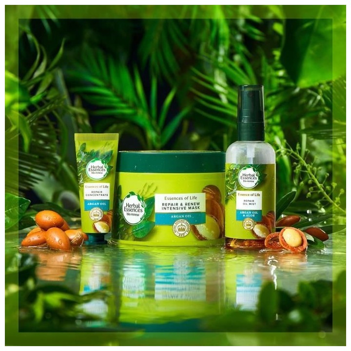 HERBAL ESSENCES Réparation Huile En Spray, Huile d'Argan et Aloe Vera