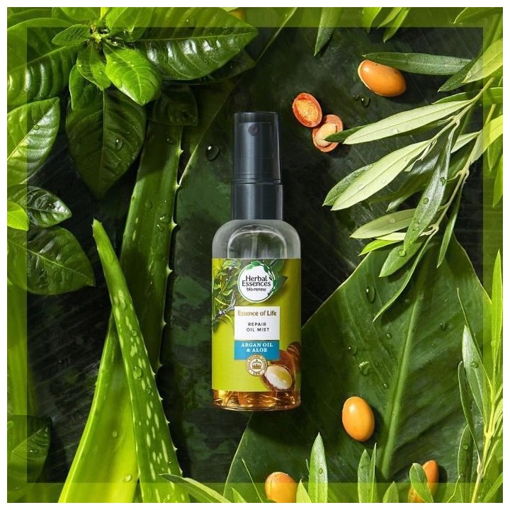 HERBAL ESSENCES Réparation Huile En Spray, Huile d'Argan et Aloe Vera